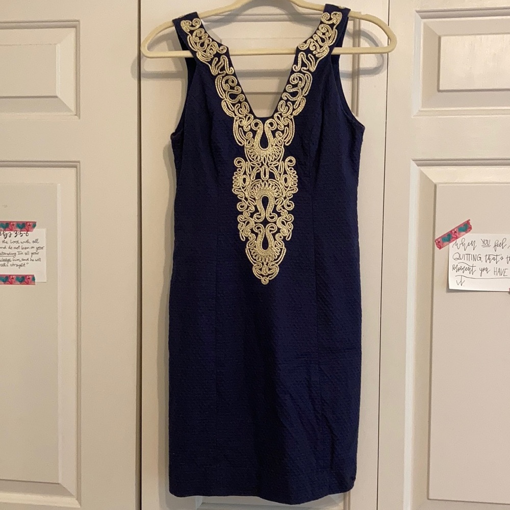 Lilly Pulitzer Fitted Navy Dress
